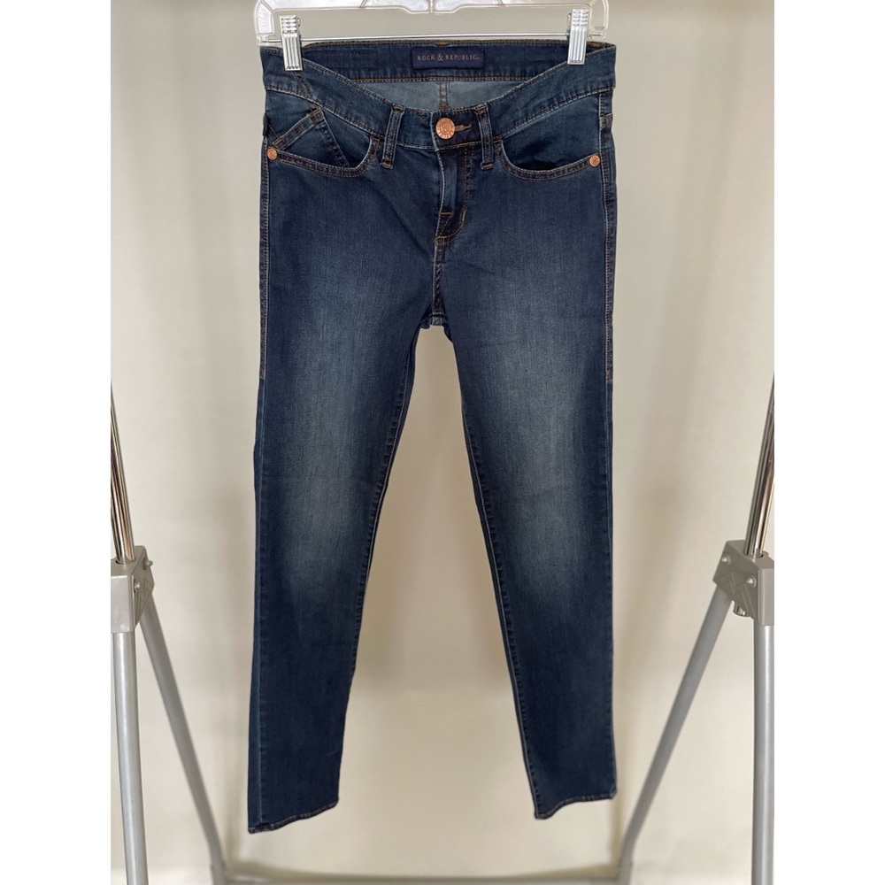 Rock & Republic Berlin Skinny Jeans Women's Size 6 Metal Embellishments